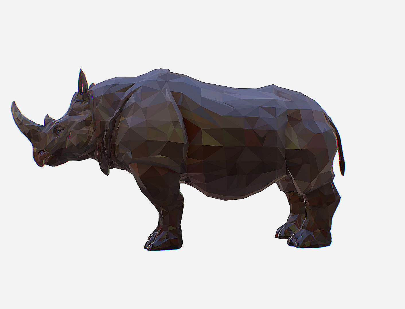 Rhino Low Polygon Art Animal Low-poly 3D model_16