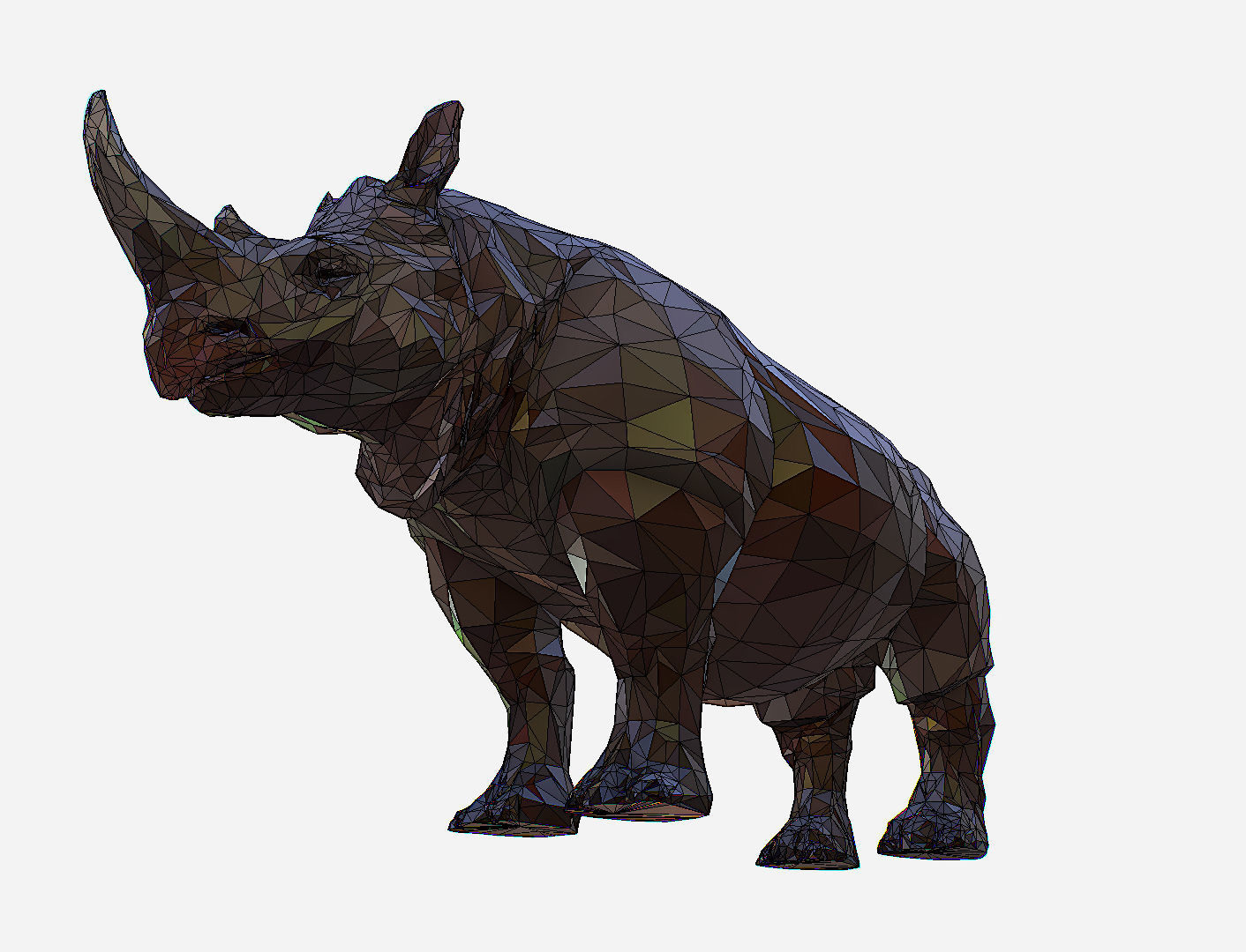 Rhino Low Polygon Art Animal Low-poly 3D model_25