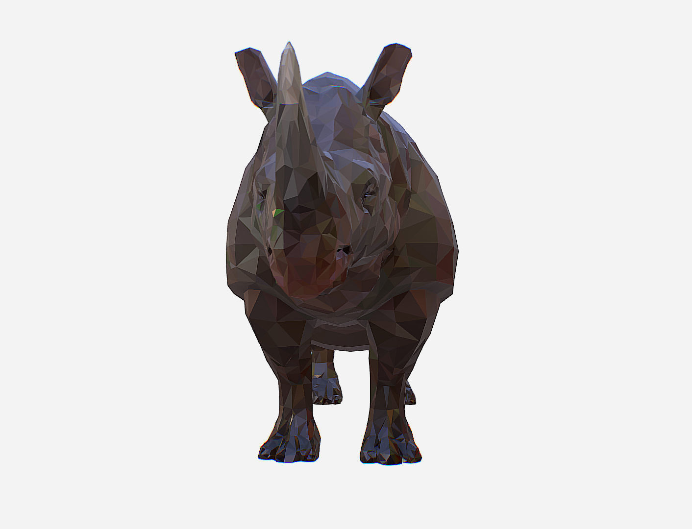 Rhino Low Polygon Art Animal Low-poly 3D model_3