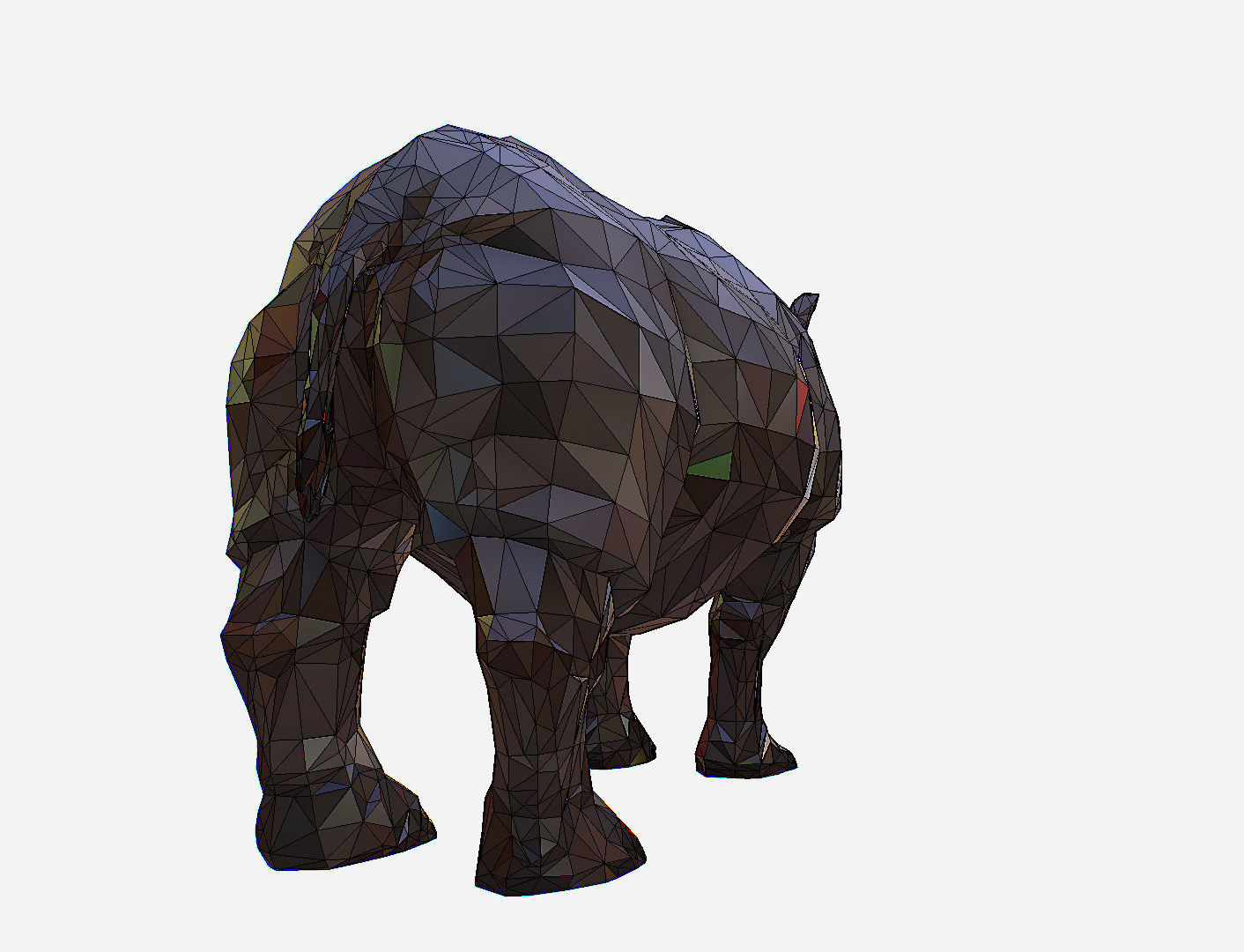 Rhino Low Polygon Art Animal Low-poly 3D model_28