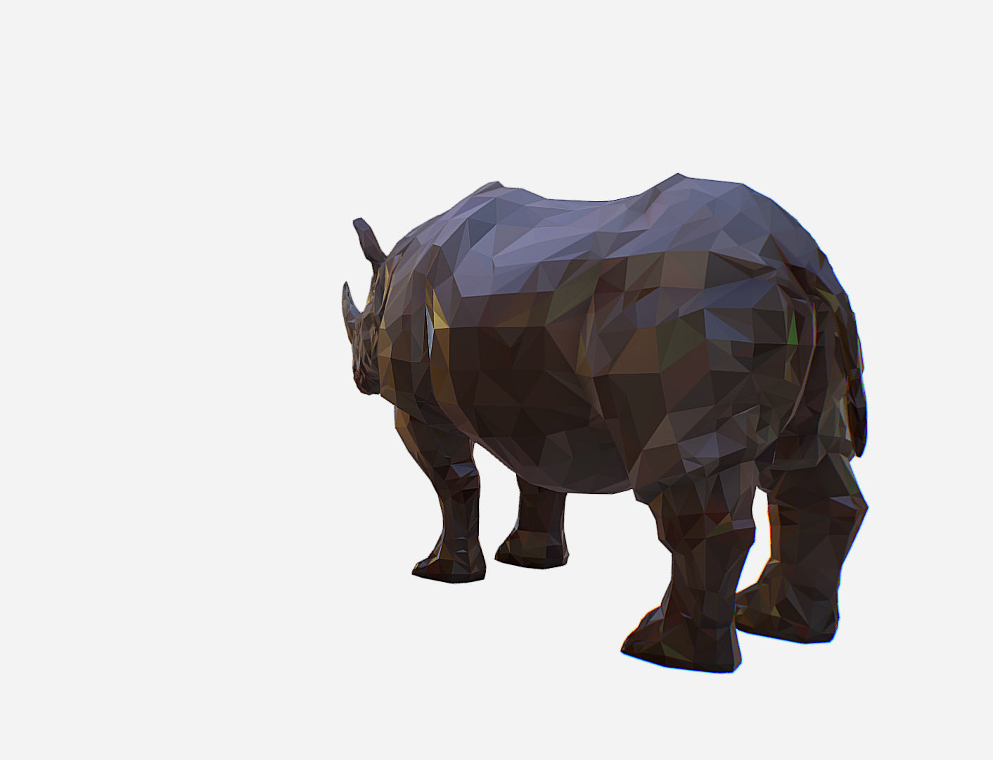 Rhino Low Polygon Art Animal Low-poly 3D model_12