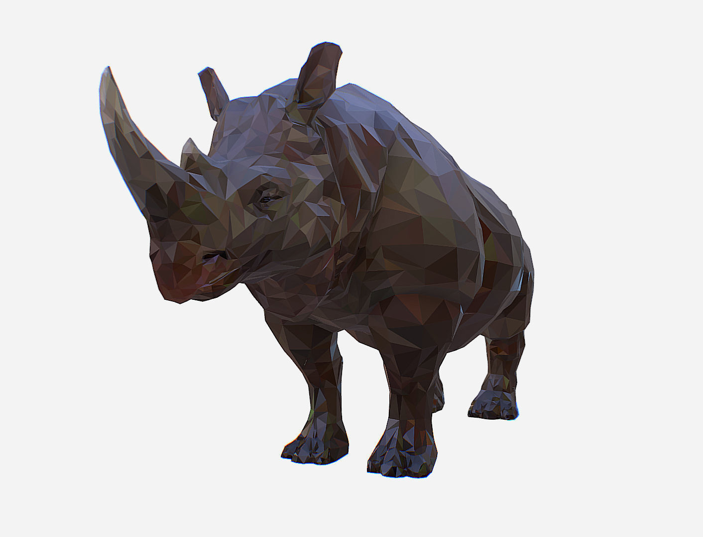Rhino Low Polygon Art Animal Low-poly 3D model_5
