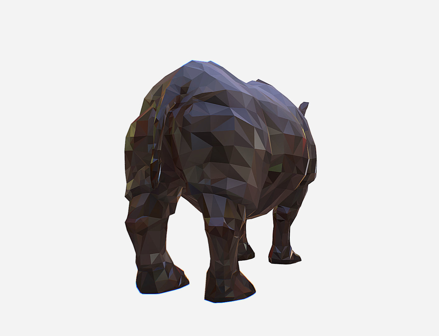 Rhino Low Polygon Art Animal Low-poly 3D model_11