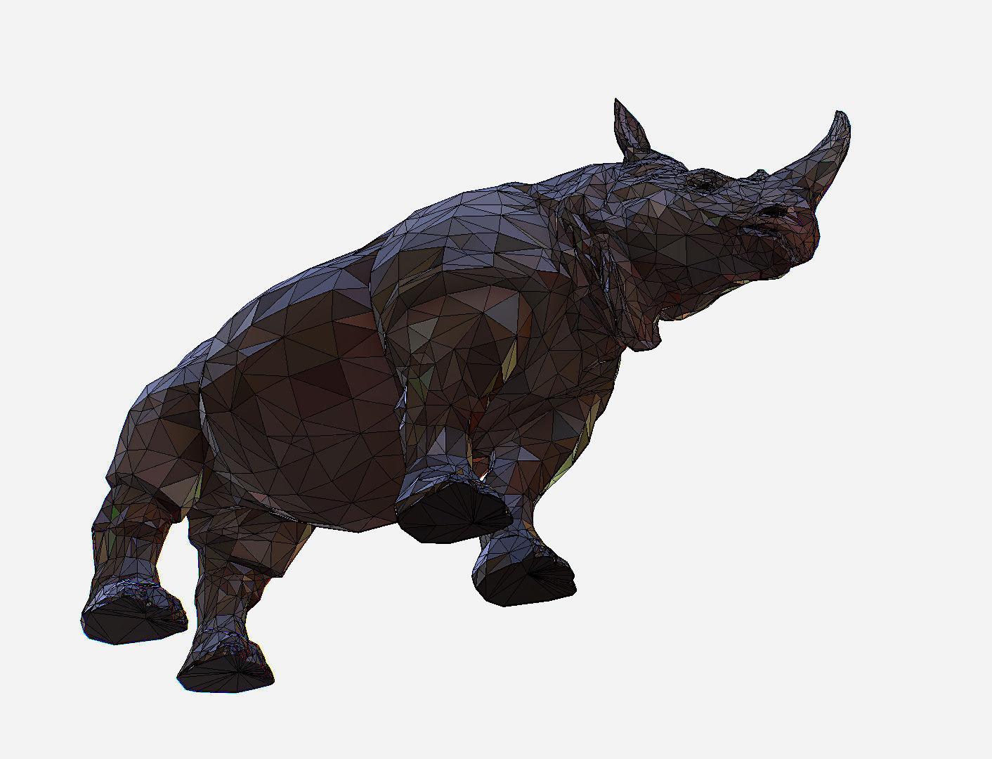 Rhino Low Polygon Art Animal Low-poly 3D model_27