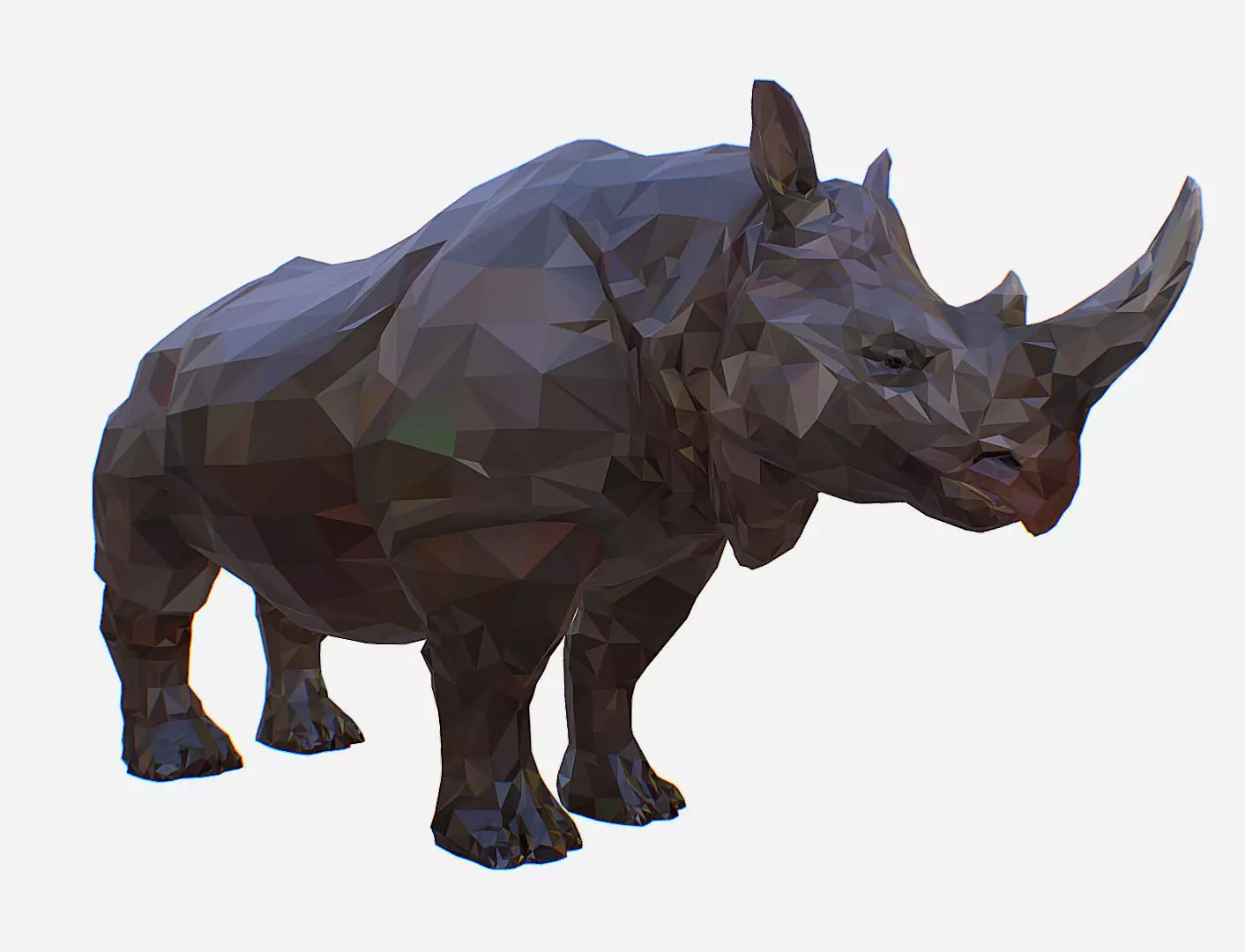 Rhino Low Polygon Art Animal Low-poly 3D model_0