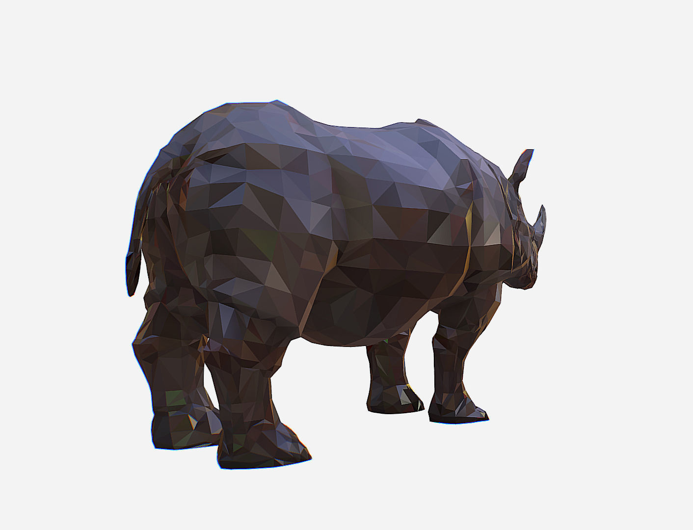Rhino Low Polygon Art Animal Low-poly 3D model_14