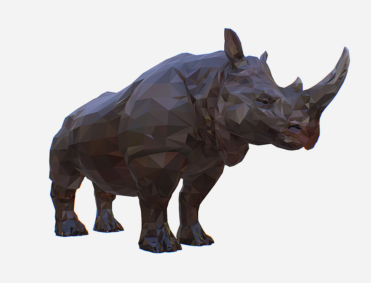 Rhino Low Polygon Art Animal Low-poly 3D model_17