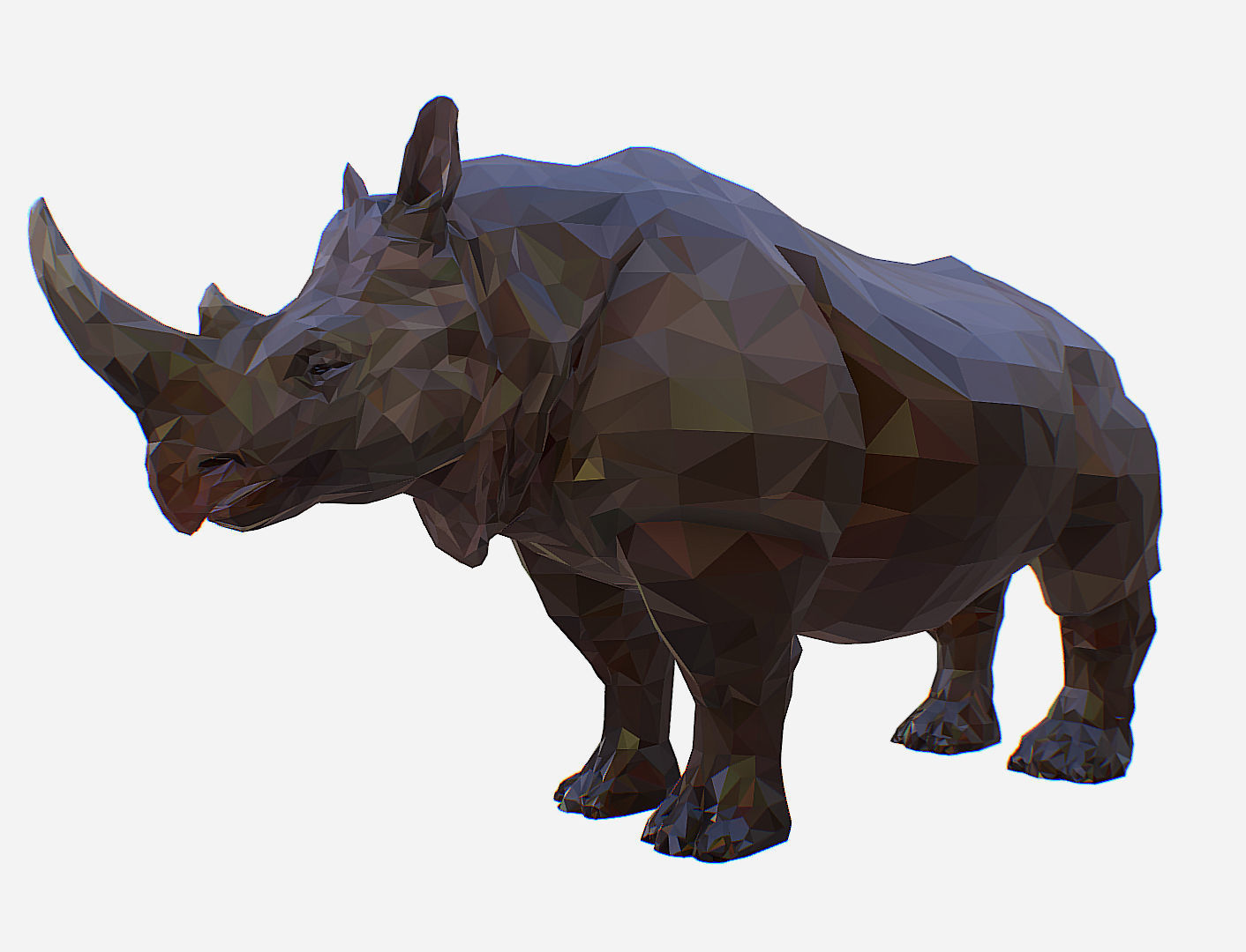 Rhino Low Polygon Art Animal Low-poly 3D model_6