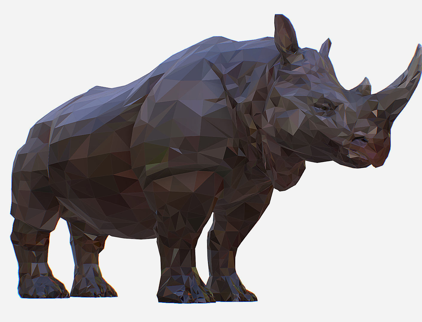 Rhino Low Polygon Art Animal Low-poly 3D model_29