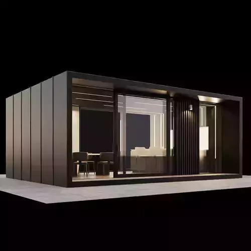 Closed gazibo with summer kitchen