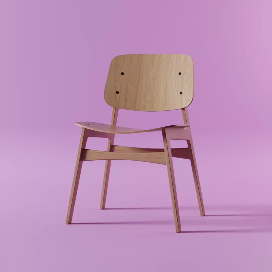 modern wooden dining chair Free 3D model