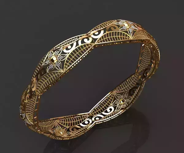 130 Floret Crown Bangle 13gm