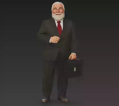 Business Santa Claus - Corporate Christmas Character 3D Model