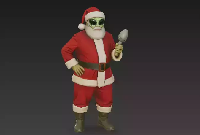 Alien Santa Claus - Sci-Fi Christmas Character 3D Model