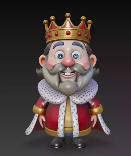 Cartoon King - Stylized Royal Character 3D Model