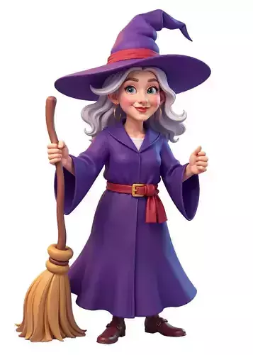 Charming Witch - Stylized Magic Character 3D Model