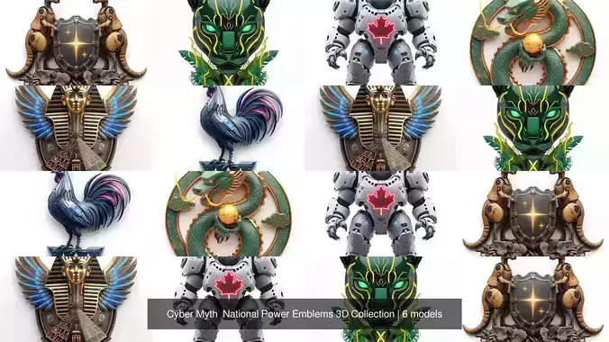 Cyber Myth  National Power Emblems 3D Collection