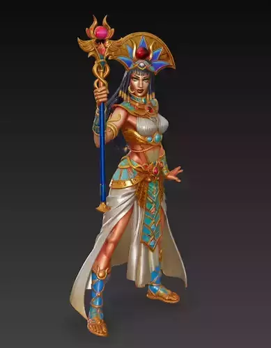 Egyptian Sorceress Queen - Fantasy Goddess 3D Model