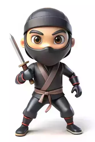 Cartoon Ninja - Stylized Warrior Character 3D Model
