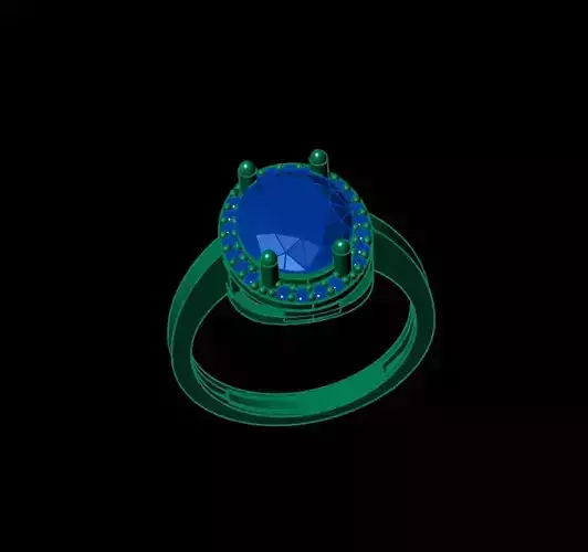 Ring with oval stone