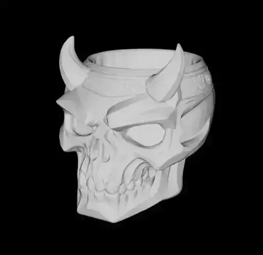 DOOM Inspired Demon Skull Pen Holder Unscaled Printable 3D Model