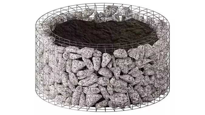 Gabion Flowerpot made of granite