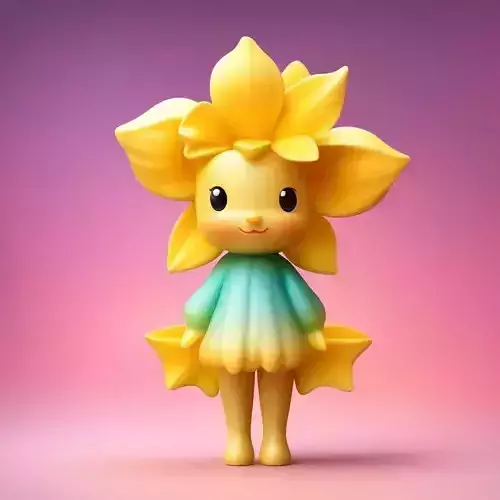 Cute Flower Girl  Stylized 3D Character