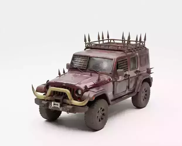 Wasteland Raider Scavenger Jeep 3D Model