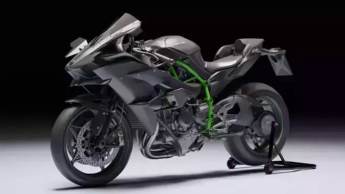 Kawasaki Ninja H2R 2021 Low-poly 3D model