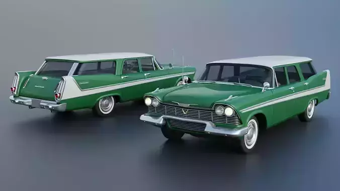 Plymouth Sport Suburban 1958 3D print model 2