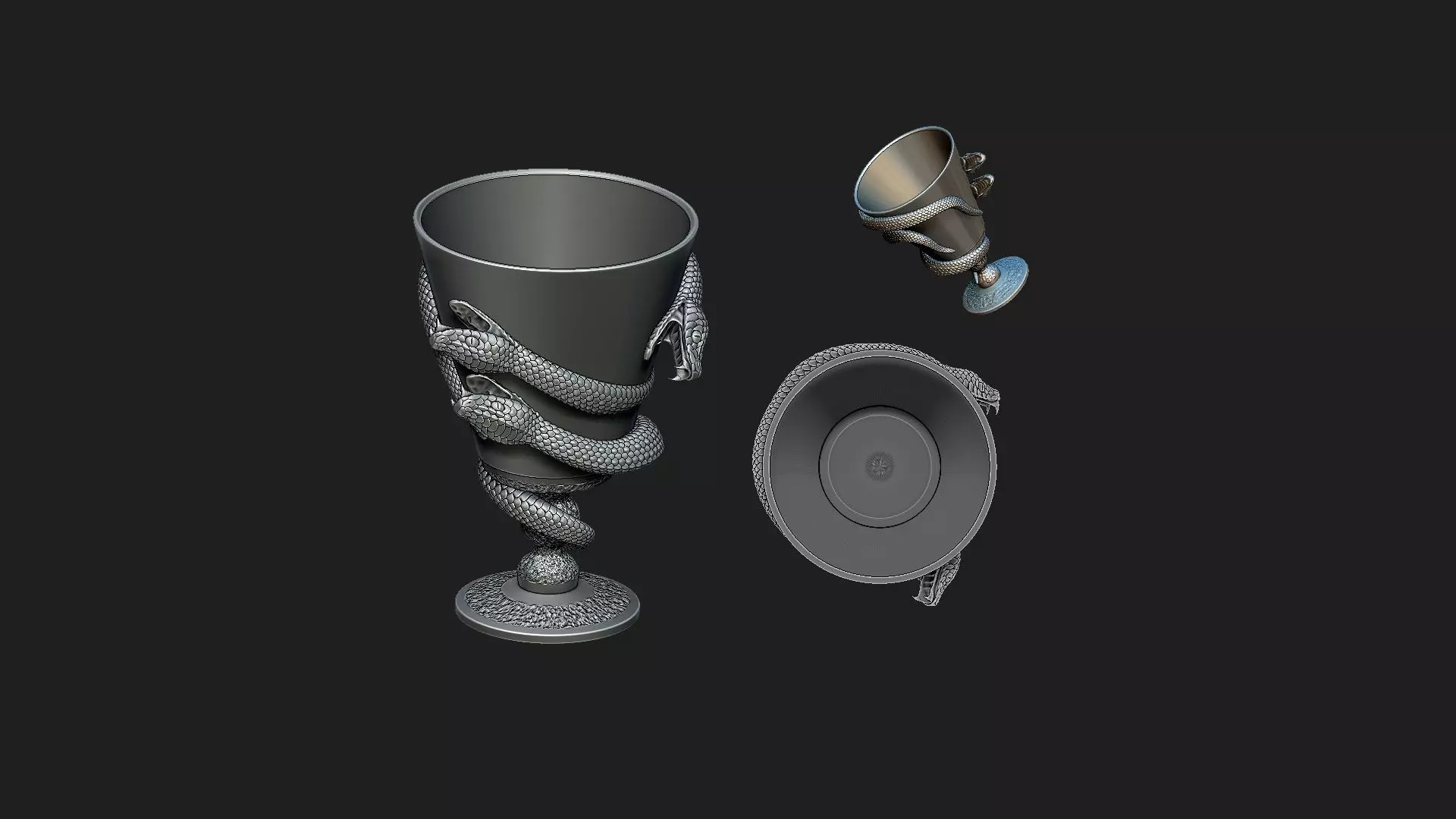 cup with snakes Free 3D print model