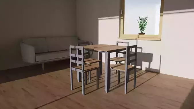 A chair for Counter Height Dining Table Low polly