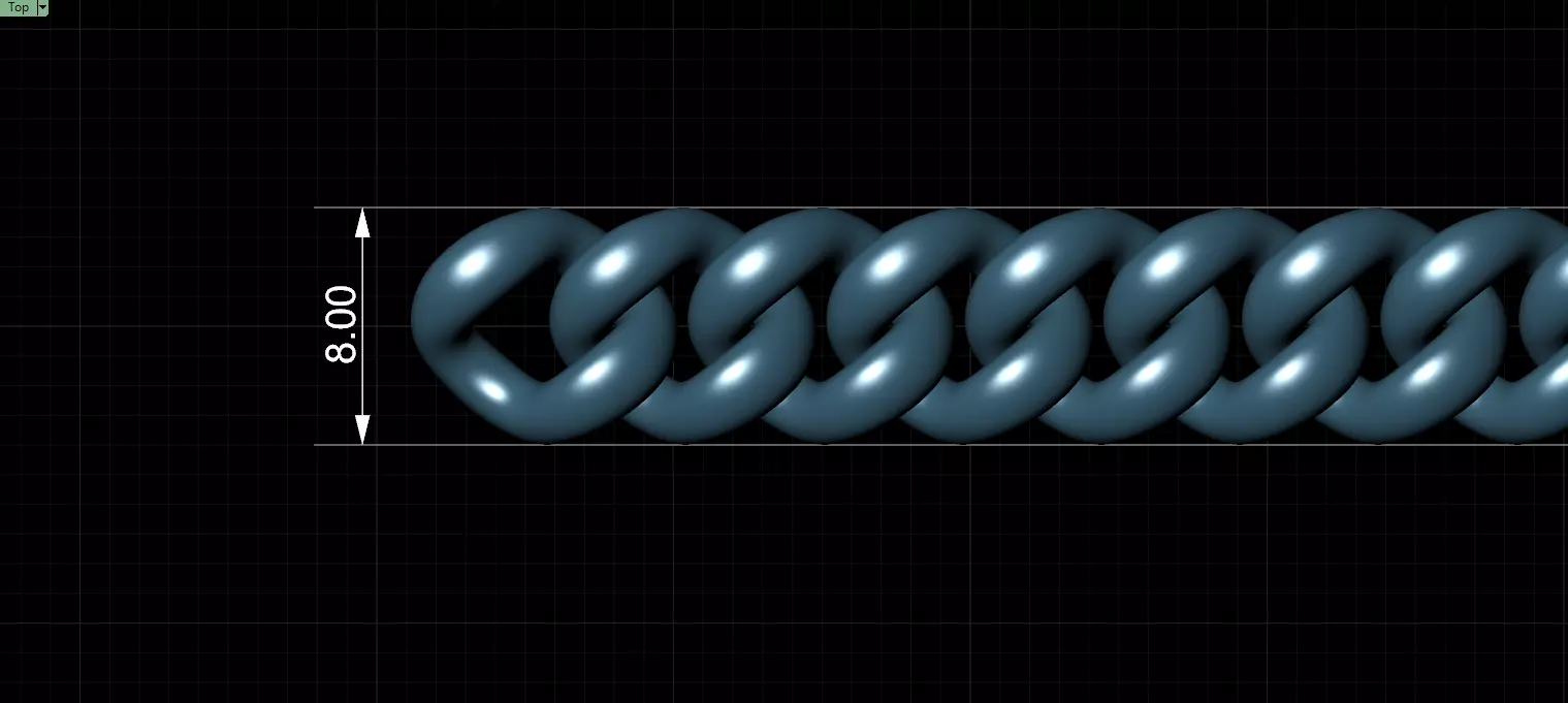 8mm Wide - Solid Cuban Chain - Lock box not included 3D print model