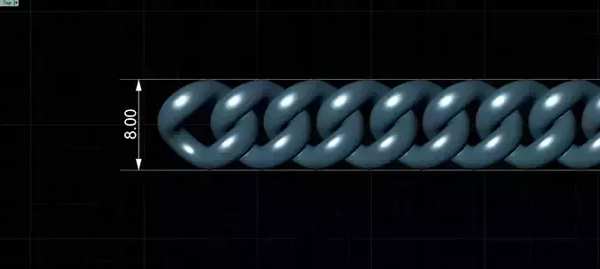 8mm Wide - Solid Cuban Chain - Lock box not included