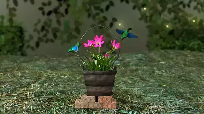 Flower - Pink Nature 3D Model