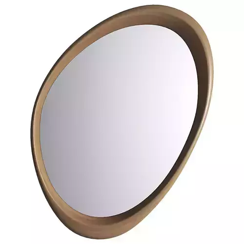 Asymmetrical Wooden Frame Mirror 02