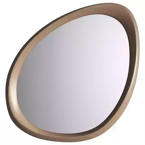 Asymmetrical Wooden Frame Mirror