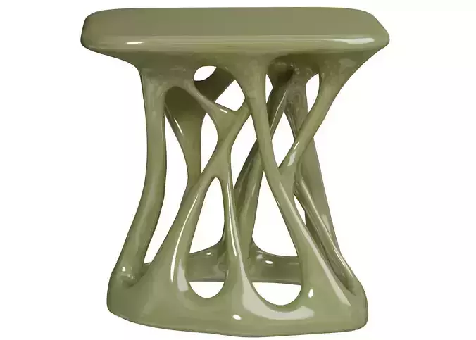 Coffee futuristic Sculptural side table carbon Minimalism style 3D model