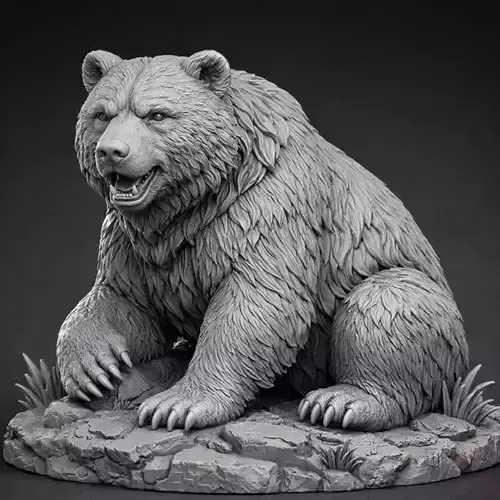 Sitting bear sculpture