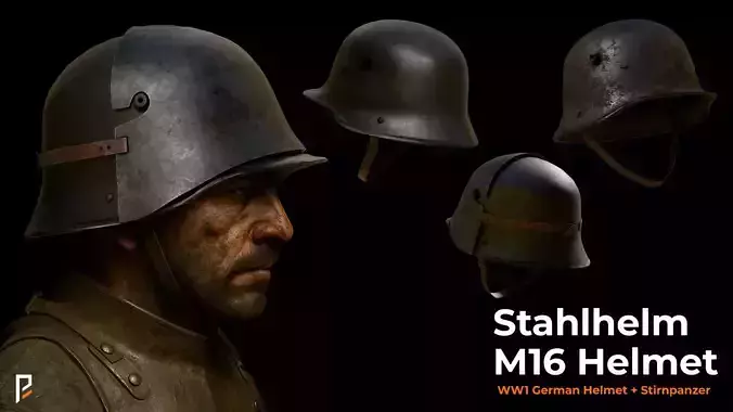 Stahlhelm M16 - WWI German Helmet and stirnpanzer plate
