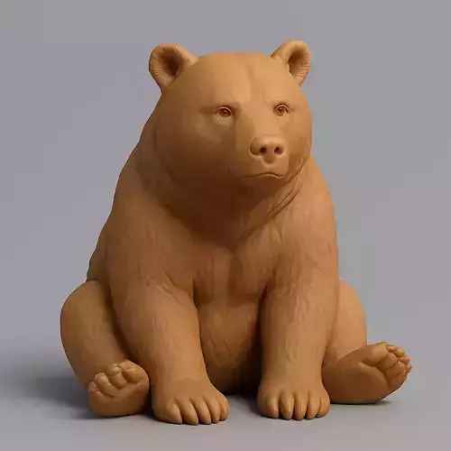 Sitting bear sculpture