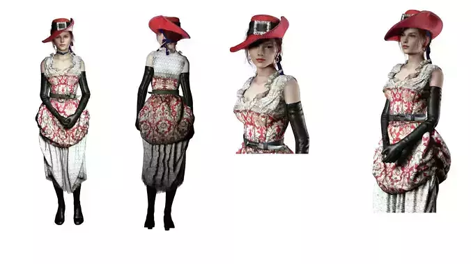 Victorian Fantasy Female Character 3D Model Realistic