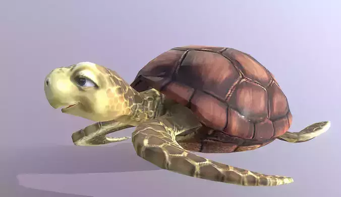 SEA TURTLES CALM SWIMMING Pbr Fbx Animated