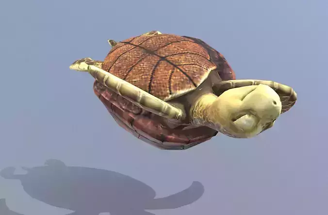 SEA TURTLE ROLLING DIVING Pbr Fbx Animated