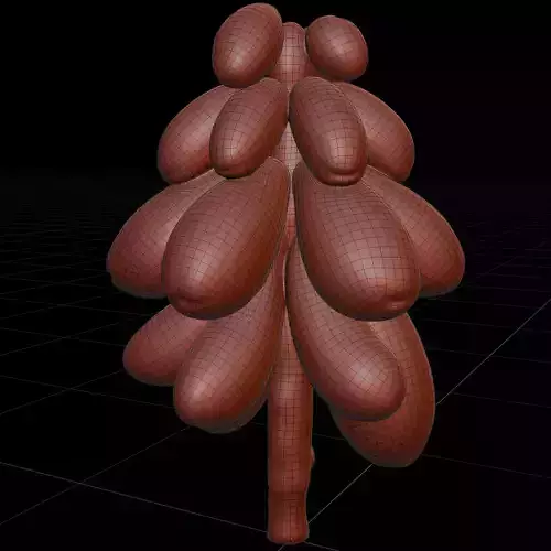 Realistic Hanging Papayas 3D model 2