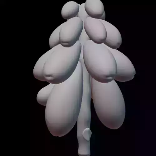 Realistic Hanging Papayas 3D model 7