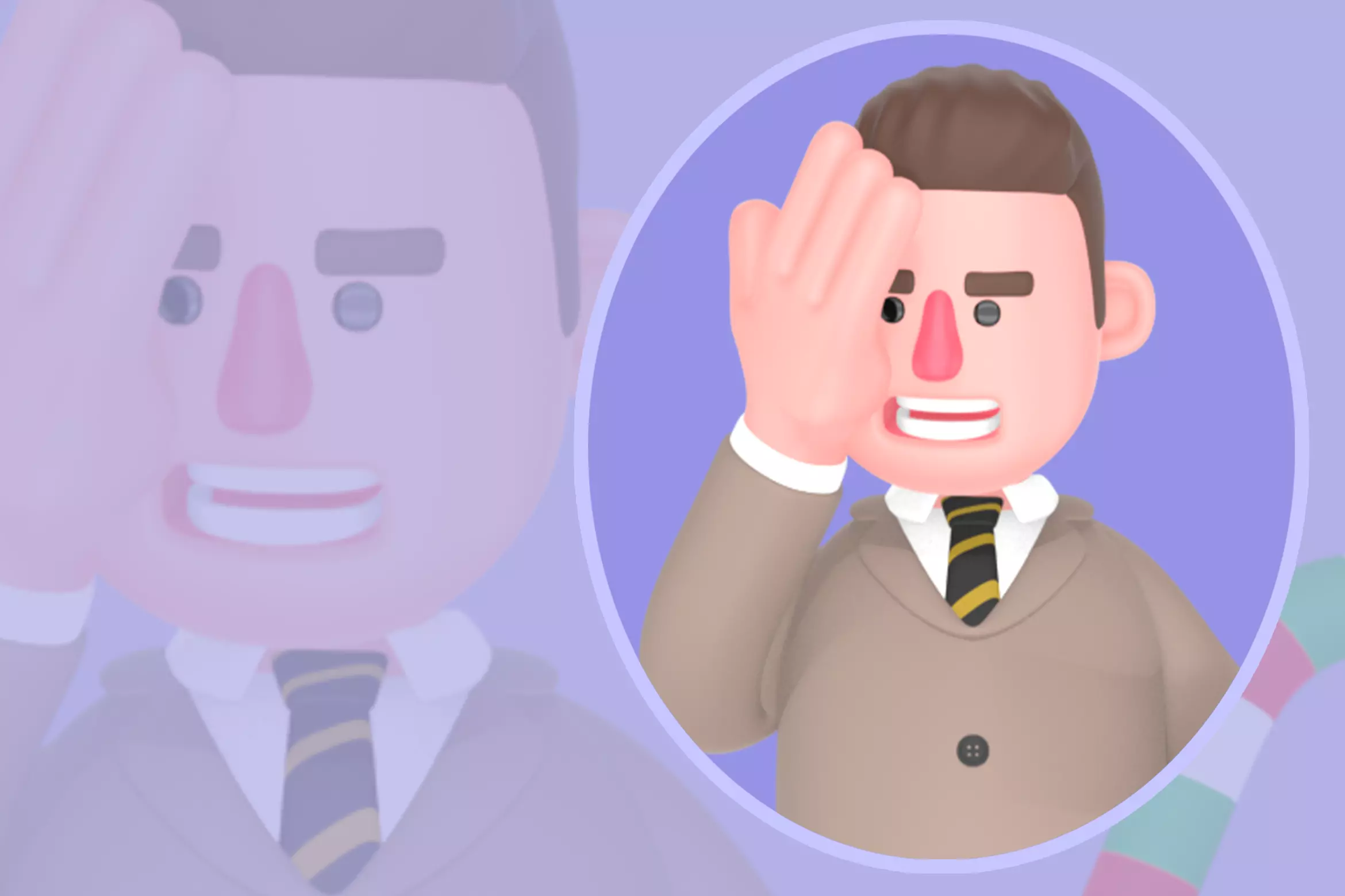 Stylized 3D Male Lawyer Character-Candy Cane and Shy Smile Pose 3D model
