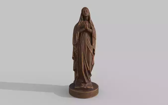 mari wooden statue hi poly