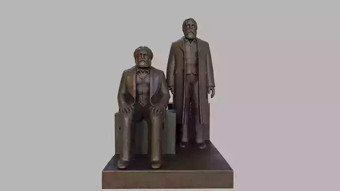 karl marx statue sculpture hi poly
