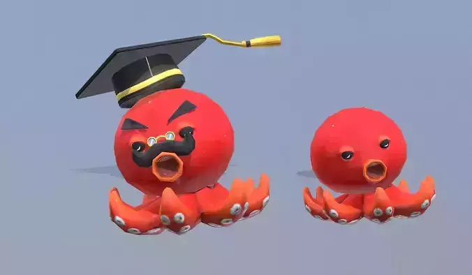 LITTLE OCTOPUS ROLLING LIFTING Fbx Pbr Animated